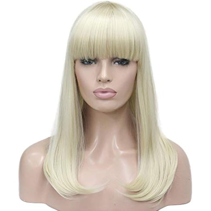 DILLARDS Lydell 14 Long Straight Wig Soft Heat Fiber Hair Cute Neat Bang Under Shoulder Full Wig (613 Blonde) - Image 3
